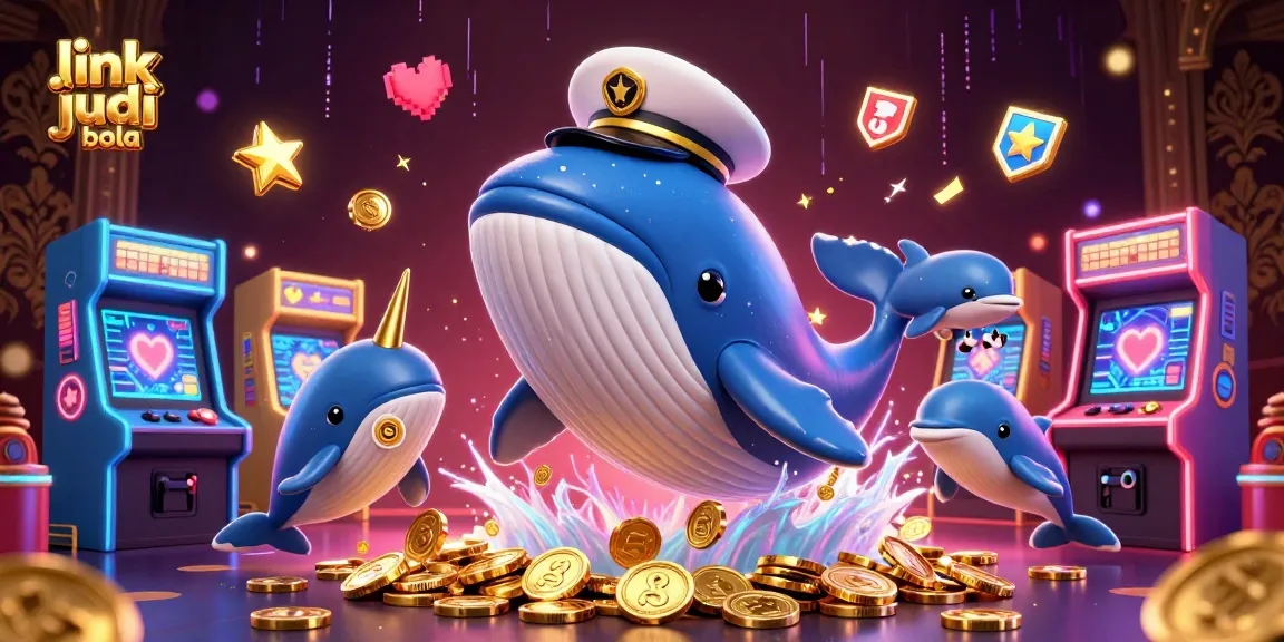 Experience the thrill of link judi bola with a vibrant 3D casino scene featuring animated characters and gaming elements.