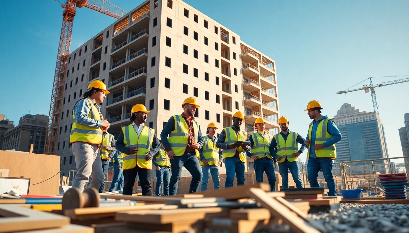 New York City General Contractor team working on a bustling construction site.