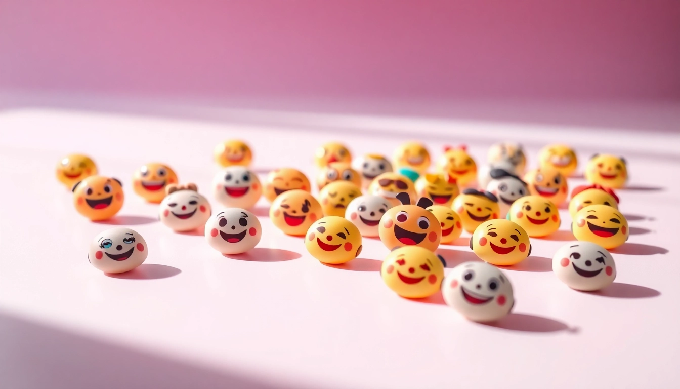 Engage with a lively arrangement of TikTok emojis showcasing various expressive designs.