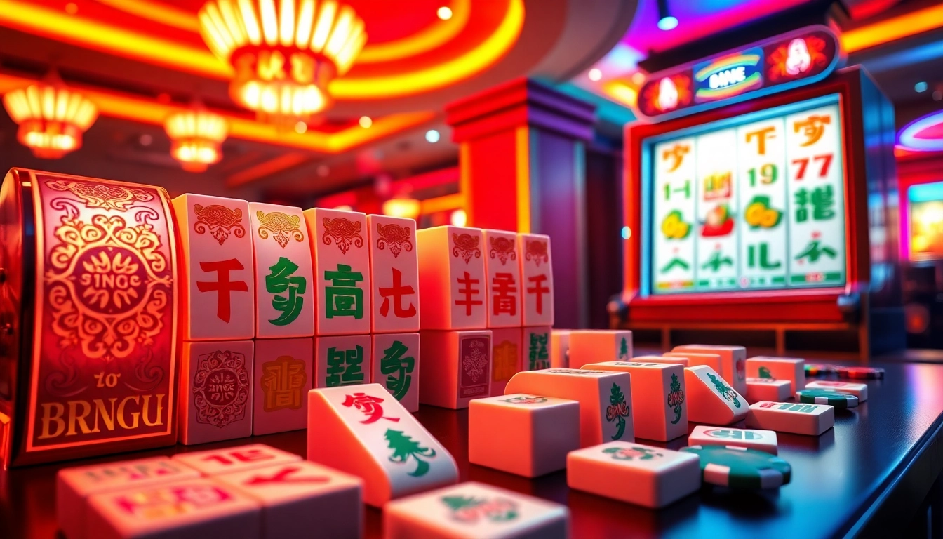 Menangkan permainan slot mahjong dengan simbol warna-warni yang menarik dan chip keberuntungan.