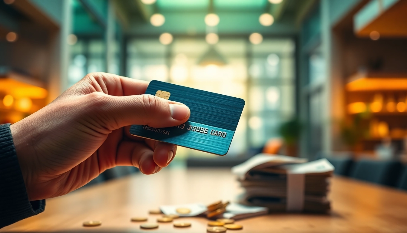 카드 현금화를 위한 현금과 신용카드를 손에 들고 있는 모습