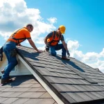 Assure your home with high-quality roofing solutions featuring expert roofers at work.