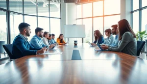 Good Wolf Marketing team collaborating in a vibrant office to enhance strategies.