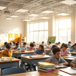 Enhancing Education through active collaboration and interactive learning in a vibrant classroom.