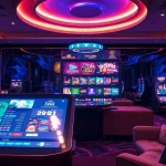 Judi bandar toto terpercaya dengan antarmuka kasino modern dan suasana mewah.