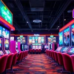 Menggambarkan pengalaman menarik saat bermain toto slot online dengan berbagai mesin slot berwarna-warni.