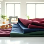 Punta di Roma stof in verschillende texturen en kleuren, vastgelegd in een creatieve studio-omgeving.