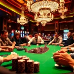 Engaged players at a poker table in a new 66 gaming environment, showcasing thrilling gameplay.