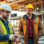 Engaged apprentice following safety procedures while fulfilling requirements of das 142 at a construction site.