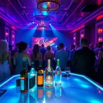 Nightlife at Club sxm: Energetic scene with performers, patrons, and luxury ambiance