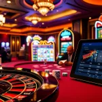 Professional gamblers strategizing at a 188bet poker table with vibrant casino elements.