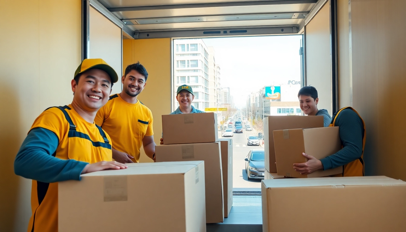 Engaging scene of a Vancouver moving company packing and loading boxes into a truck.