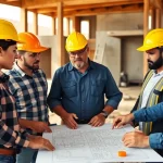 Showcasing Texas association of builders collaborating on-site, emphasizing teamwork and professionalism.