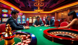Experience the thrill at vuabai9 casino with vibrant gaming tables and exciting slot machines.