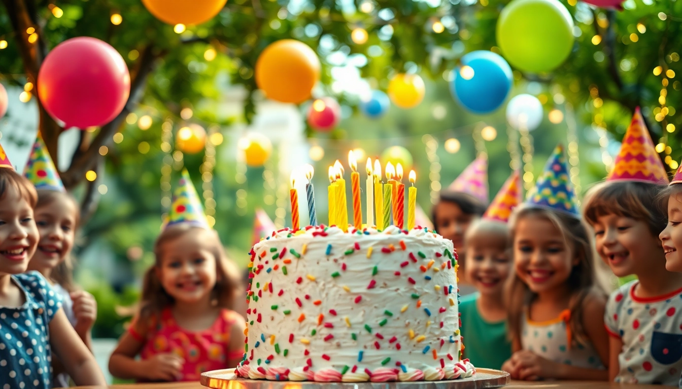 Celebrate a lively Singapore birthday party with joyful children and colorful decorations.