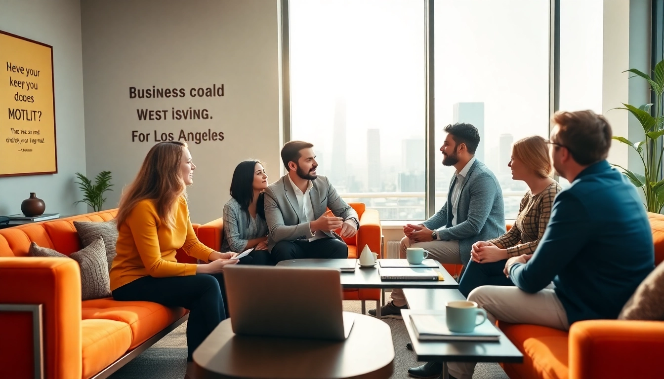 Engaged business coach los Angeles leading a dynamic workshop in a bright office setting.