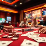 Players experience intense poker action at a haywin casino table, highlighting thoughtful strategy and excitement.