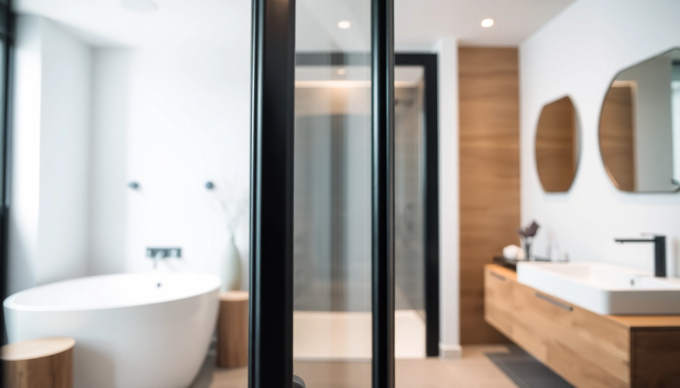 Stunning black frame shower door enhancing a modern bathroom's aesthetic.