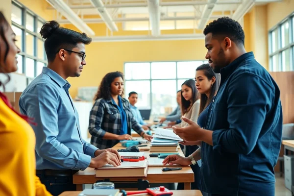 Students learning collaboratively at a Trade School In Tennessee, showcasing engagement in hands-on training.