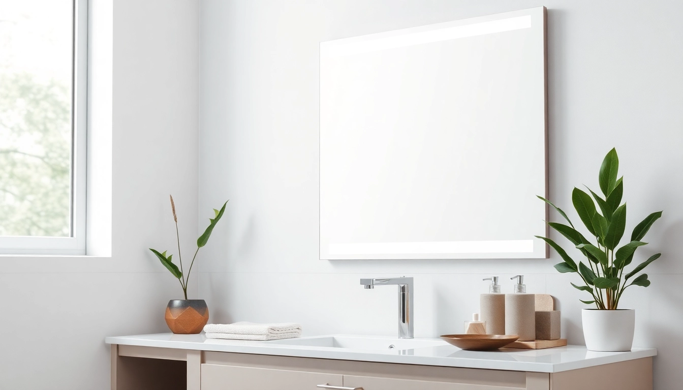 Illuminate your space with a stylish bathroom mirror with LED light, showcasing modern elegance.