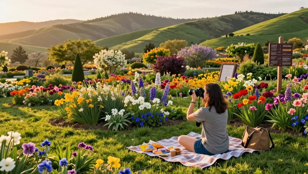 https://www.thecapayvalleygardentour.com features a traveler capturing beautiful garden landscapes at Capay Valley.